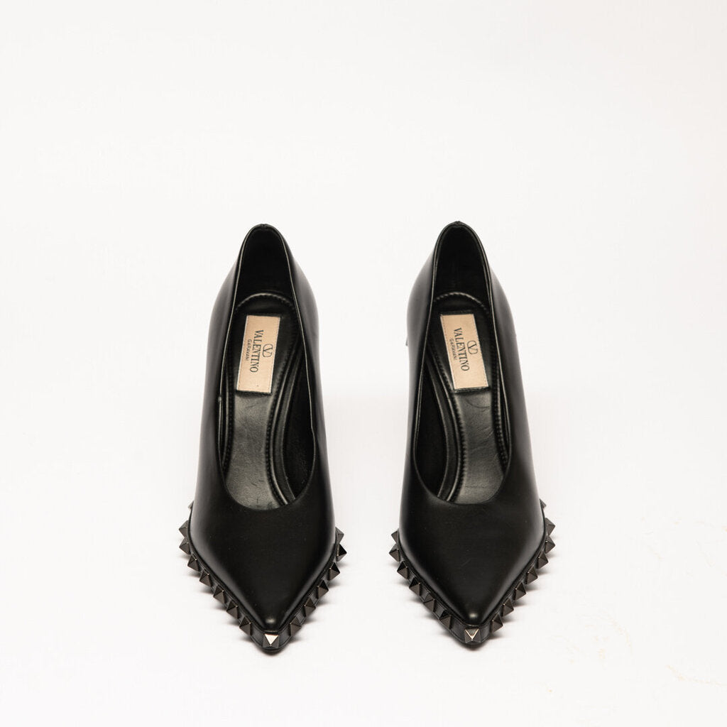 Valentino Black Leather Rockstud Pumps