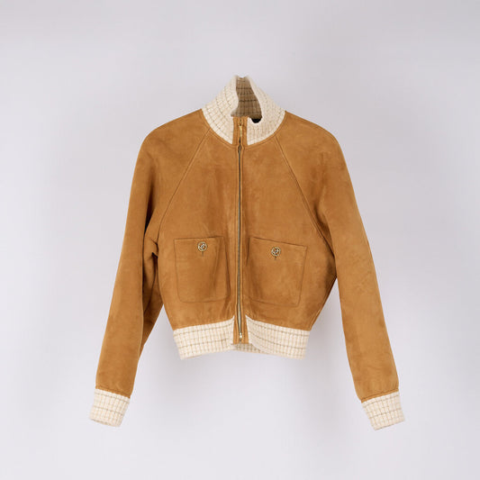 Chanel Brown Suede Bomber