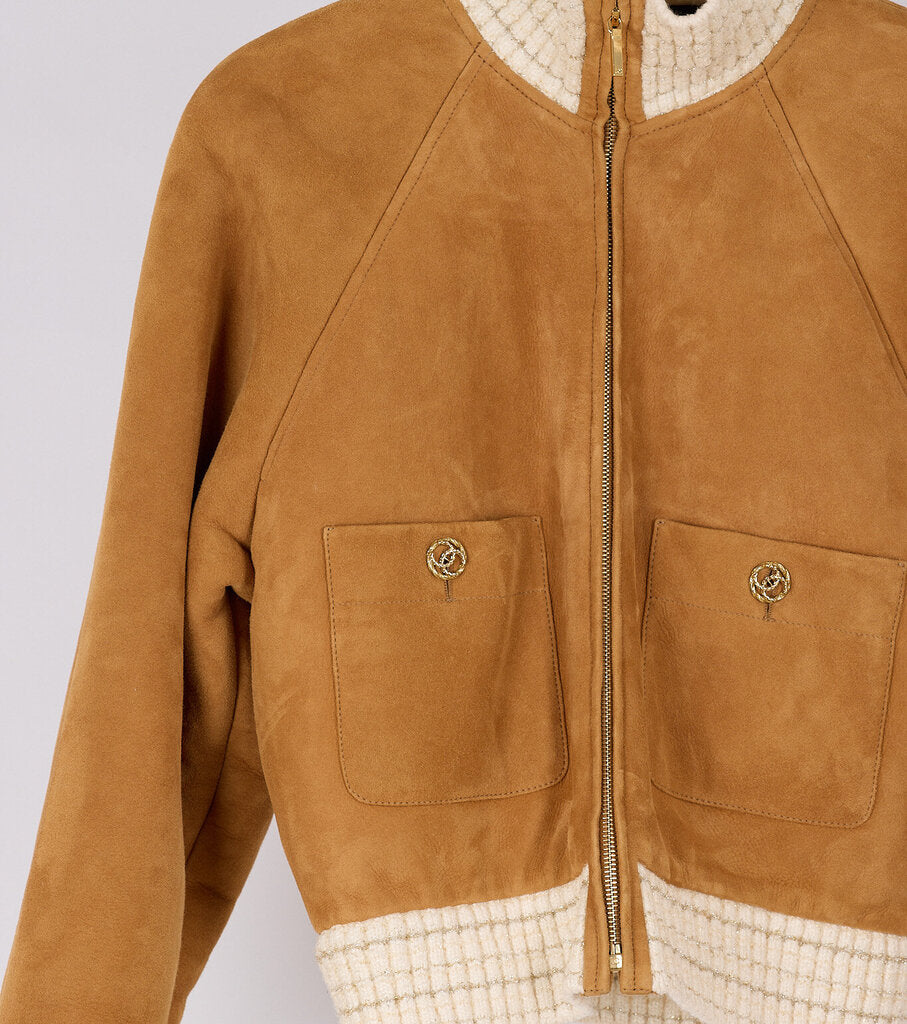 Chanel Brown Suede Bomber