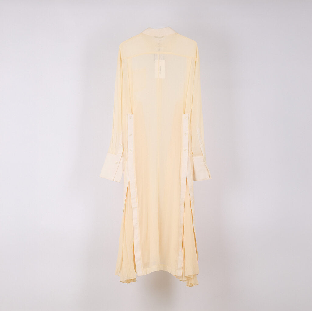 Peter Do Cream Pleated Shirt Dress