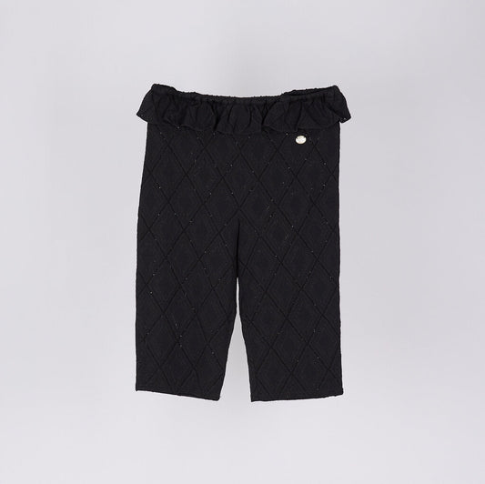 Chanel Black Poly Ruffle Pointelle Shorts