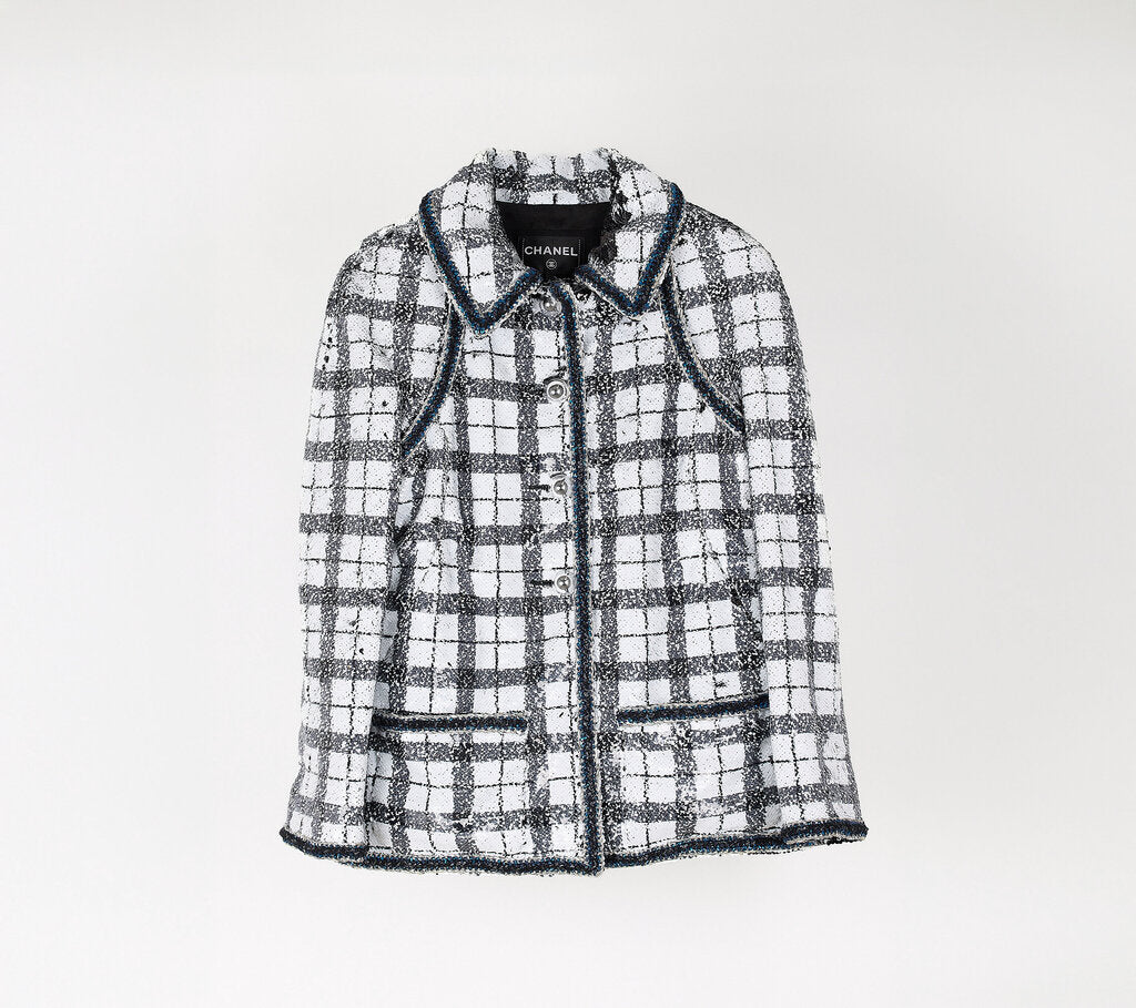 Chanel 2017 Ground Control Collection Sequin Plaid Jacket