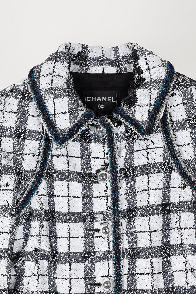 Chanel 2017 Ground Control Collection Sequin Plaid Jacket
