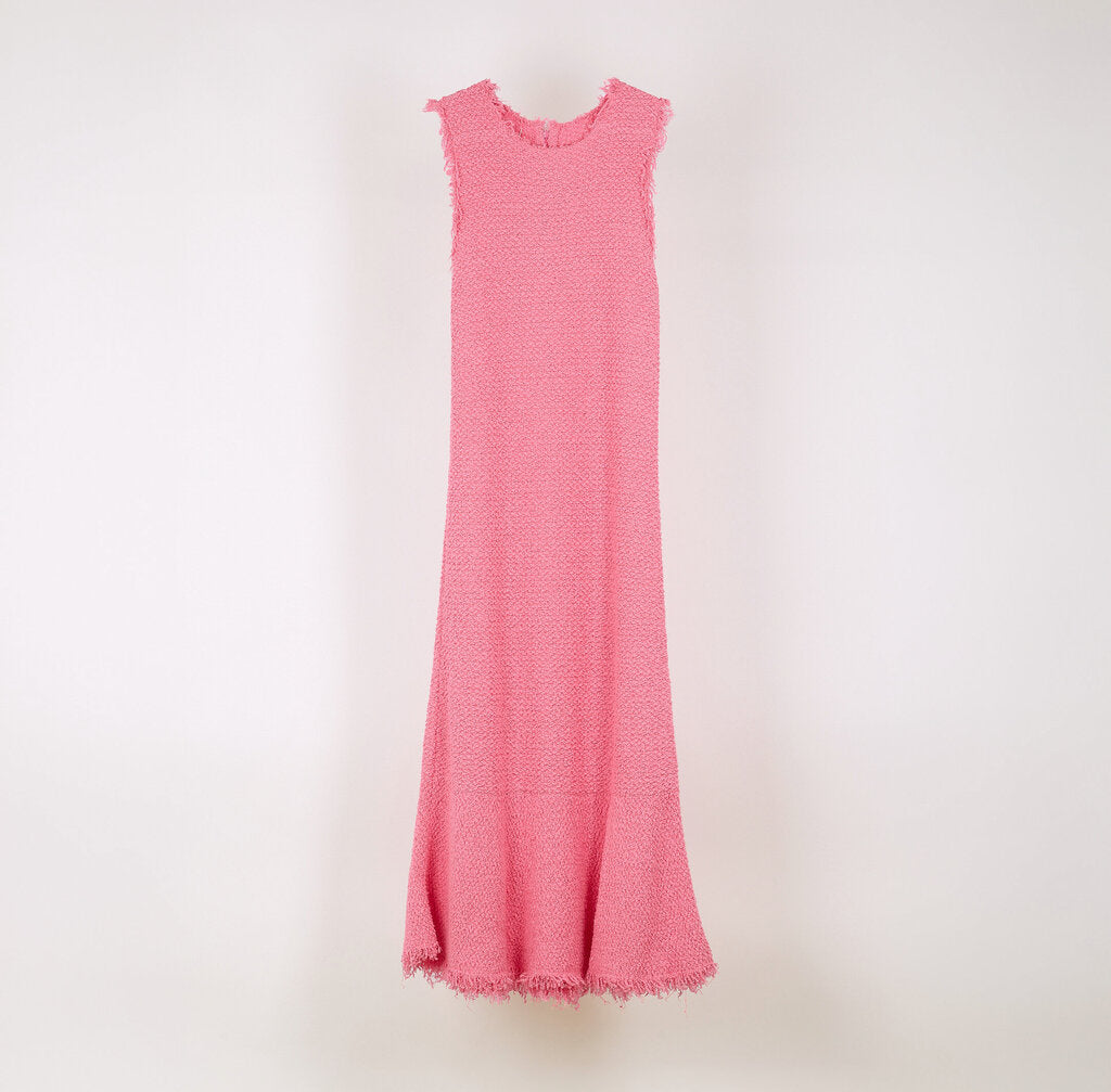 Jil Sander Boucle Knit Electric Pink Dress