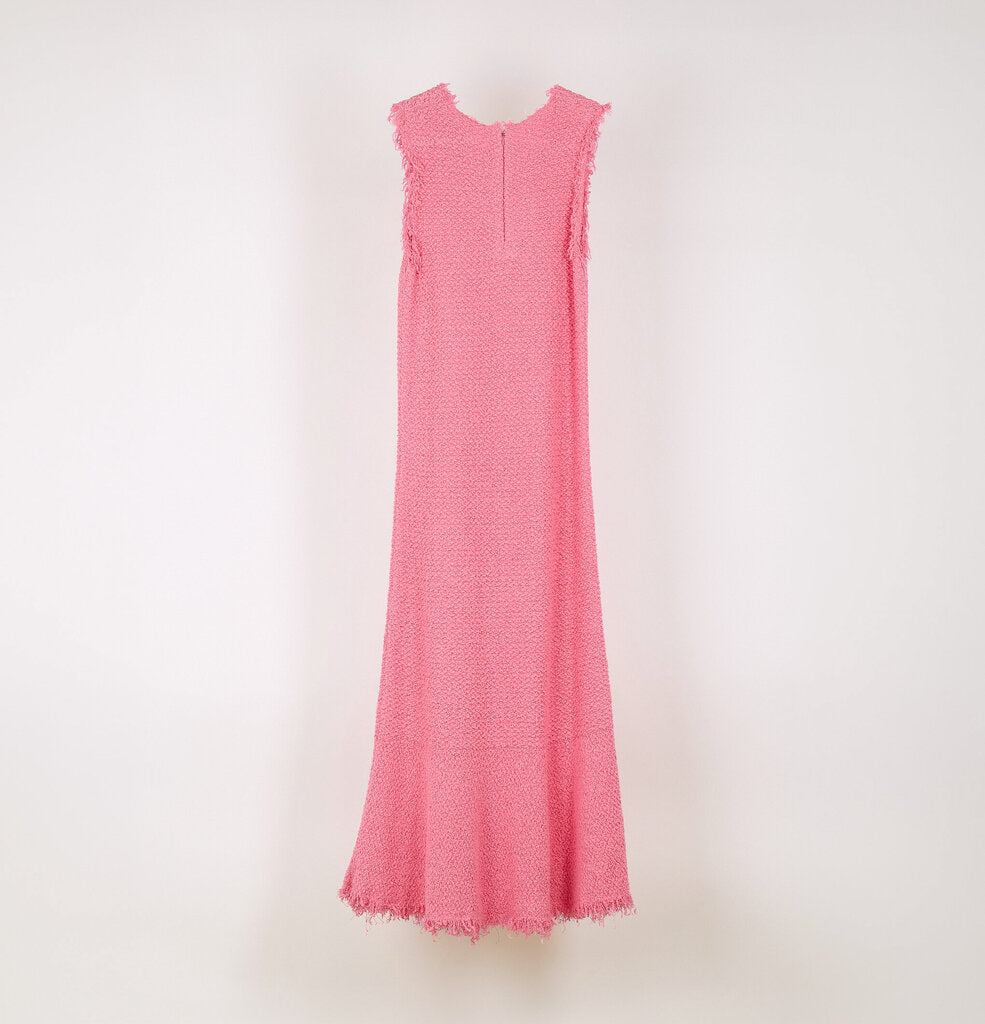 Jil Sander Boucle Knit Electric Pink Dress