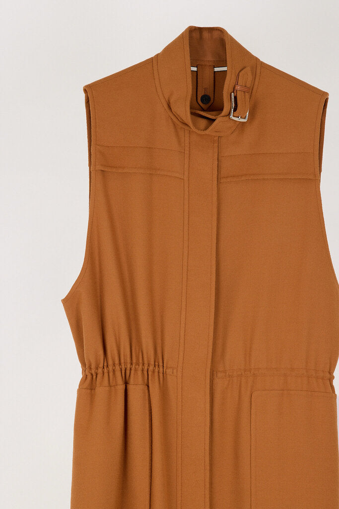 Hermes Cashmere Camel Long Sleevless Coat