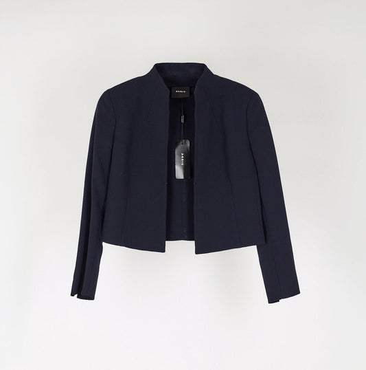 Akris Navy Wool Open Jacket
