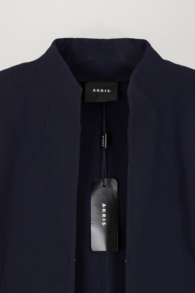 Akris Navy Wool Open Jacket