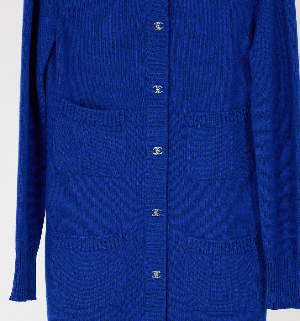 Chanel 2012 Blue Cashmere Midi Dress