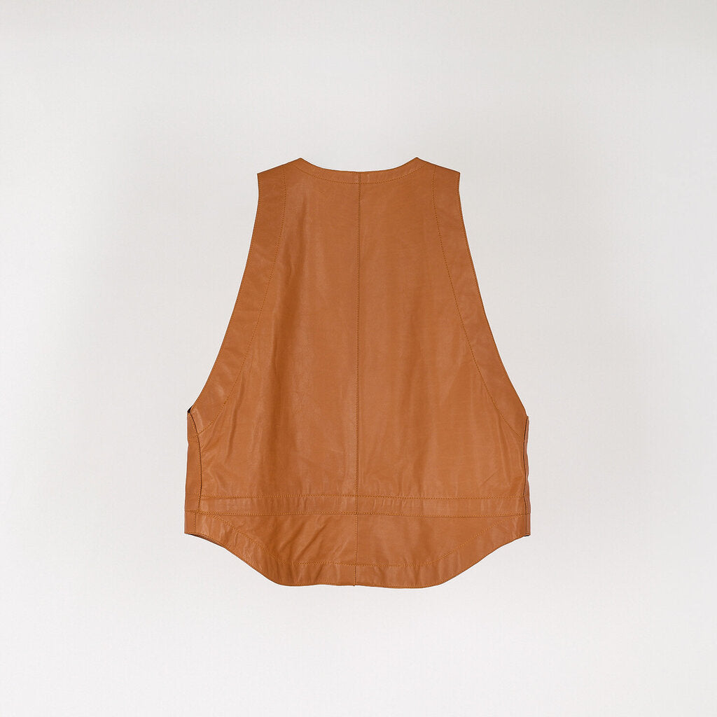 Hermes Brown Leather Vest