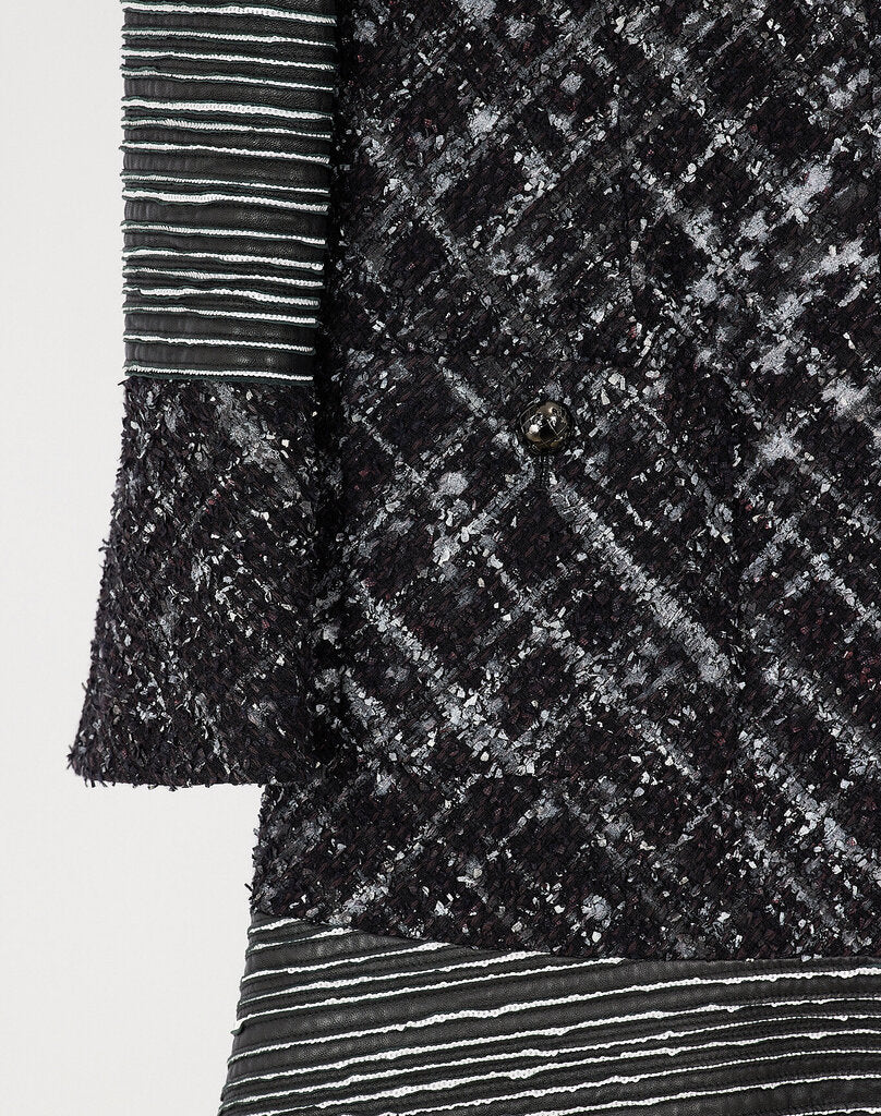 Chanel 2013 Runway Black & White Wool Tweed Dress
