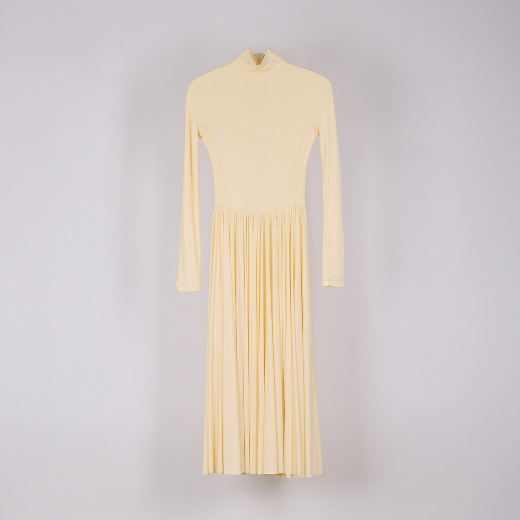 Phoebe Philo Cream Viscose Pleated Dress