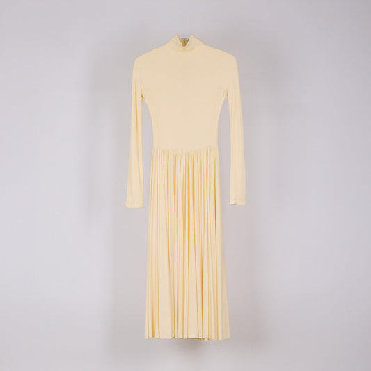 Phoebe Philo Cream Viscose Pleated Dress