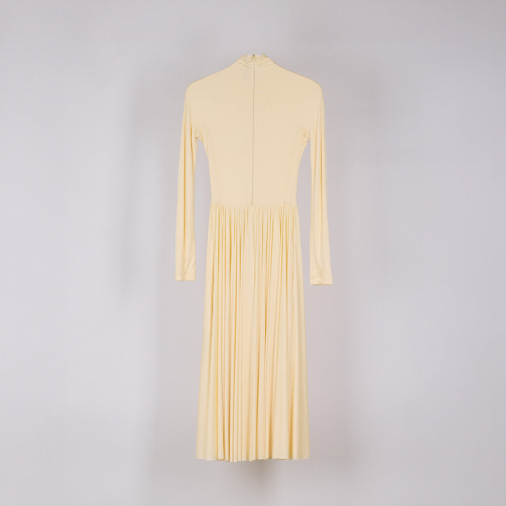 Phoebe Philo Cream Viscose Pleated Dress