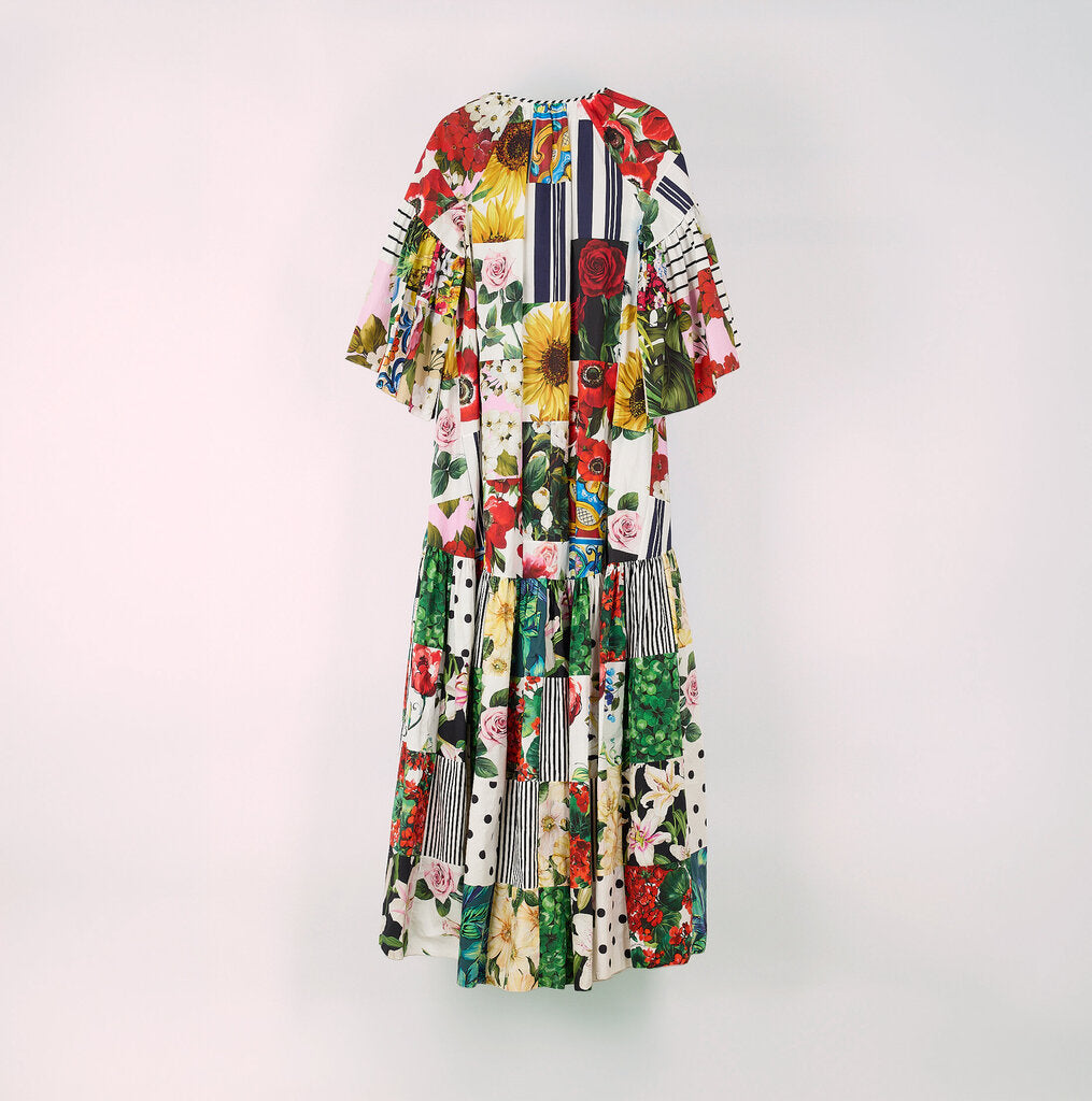 Dolce & Gabbana Multicolor Printed Cotton Maxi Kaftan