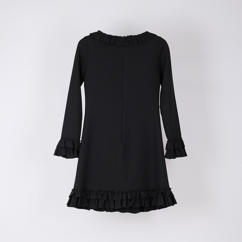 Black Beaded Neckline Dress