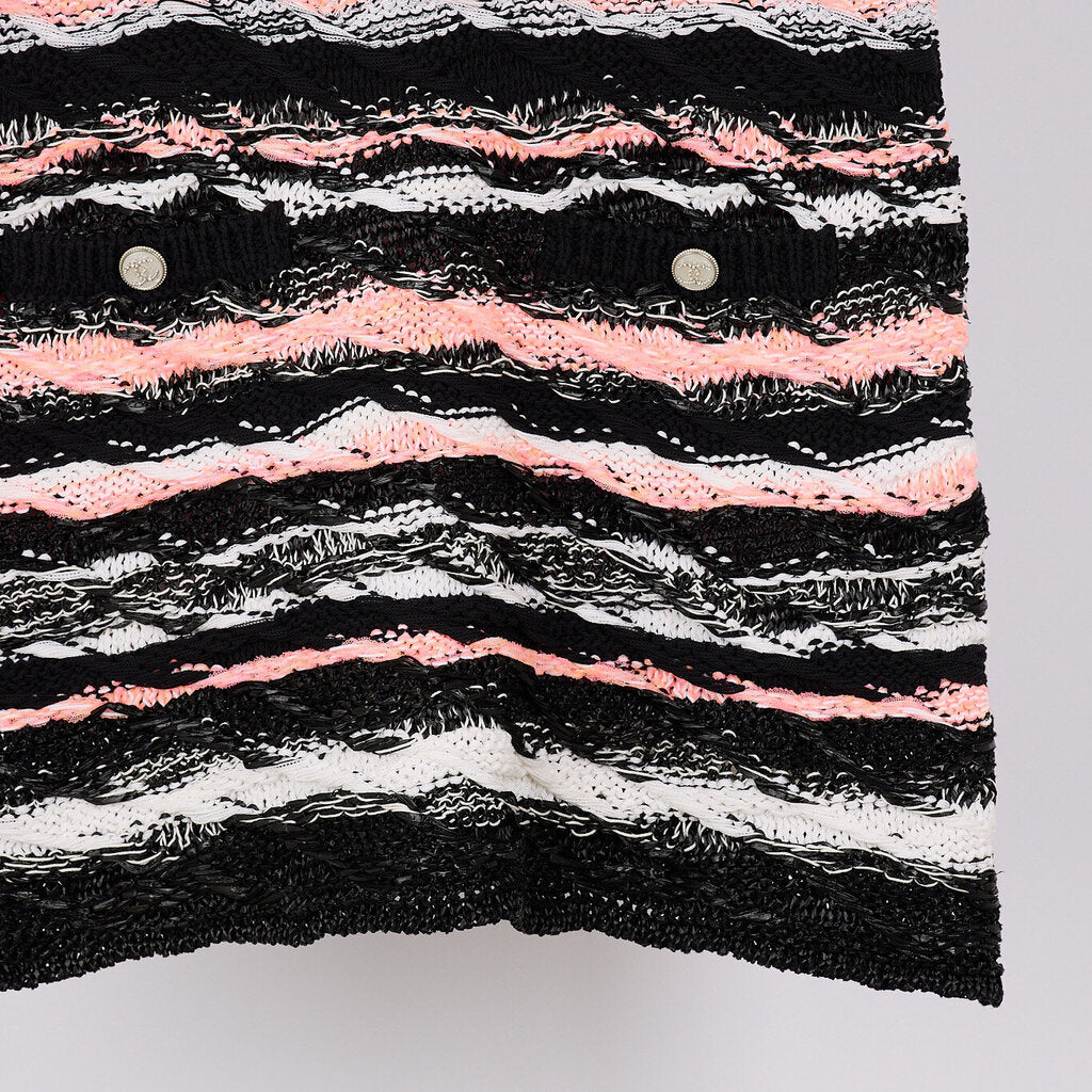 Chanel 2020 Pink & Black Knit Swing Dress