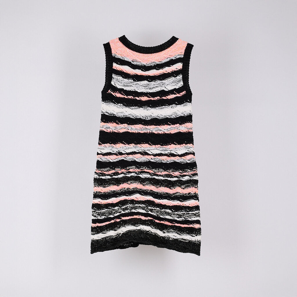 Chanel 2020 Pink & Black Knit Swing Dress