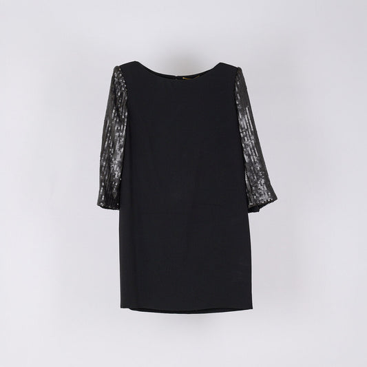 Saint Laurent 2012 Black Acetate Sequin Sleeve Dress