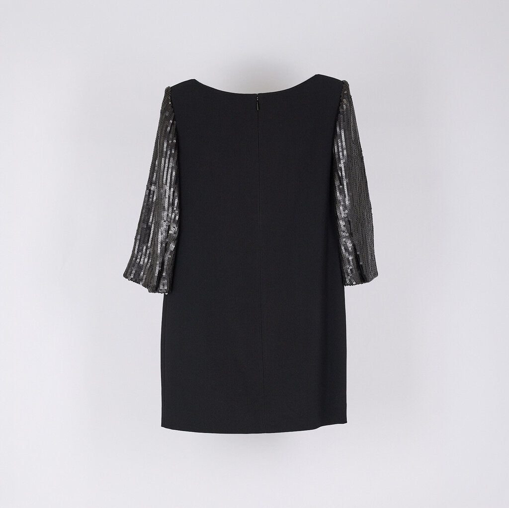 Saint Laurent 2012 Black Acetate Sequin Sleeve Dress
