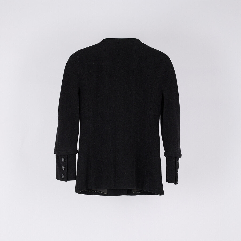 Chanel 1998 Runway Wool & Cashmere Blend Tie-Neck Coat