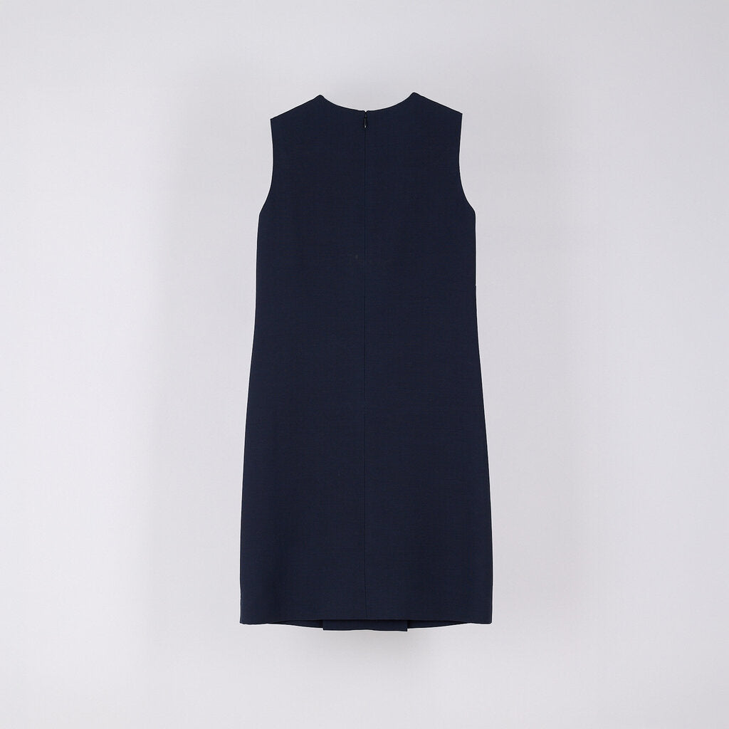 Loro Piana Navy Wool & Silk Mini Dress