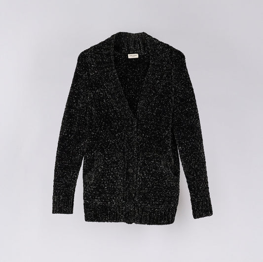Saint Laurent 2019 Black Acetate Metallic Cardigan