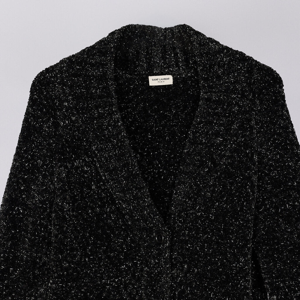 Saint Laurent 2019 Black Acetate Metallic Cardigan