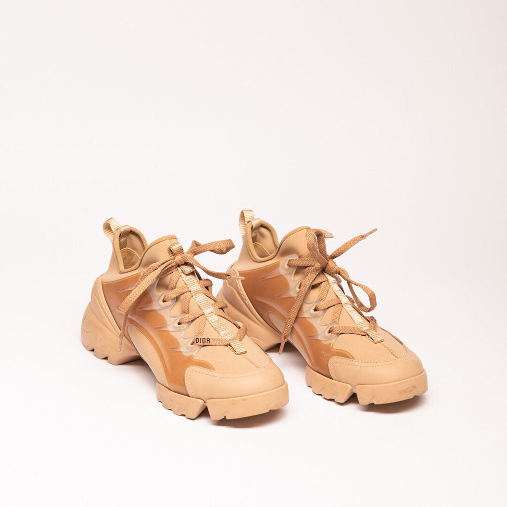 Christian Dior Tan Leather & Neoprene Sneakers