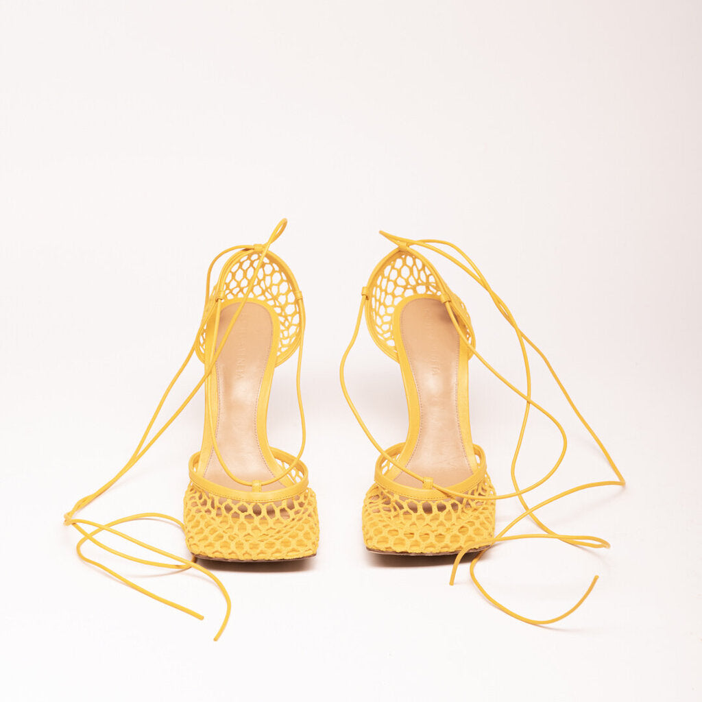 Bottega Veneta Yellow Woven Heels