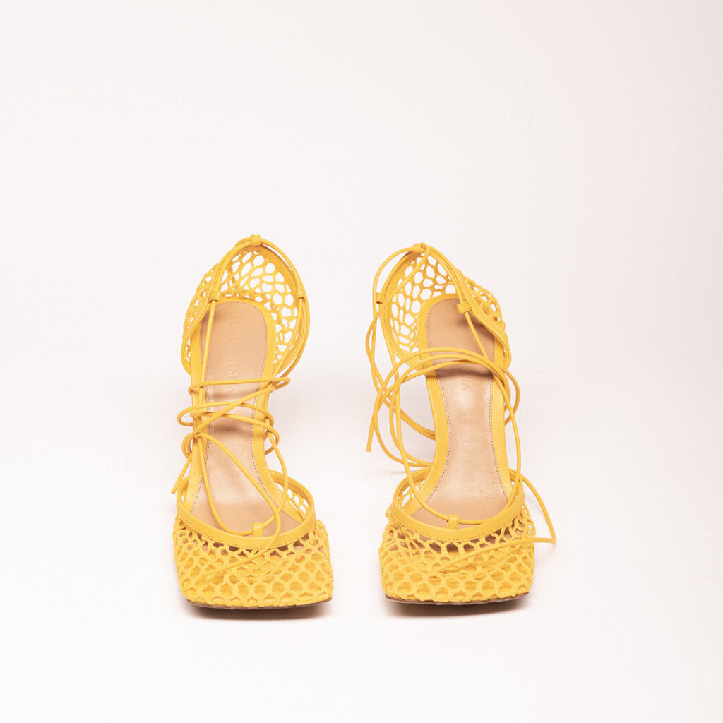 Bottega Veneta Yellow Woven Heels