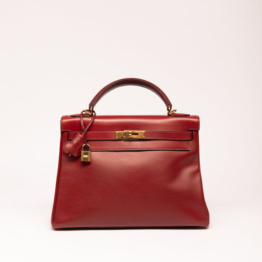 Hermes Rouge Box Calf H Kelly 32