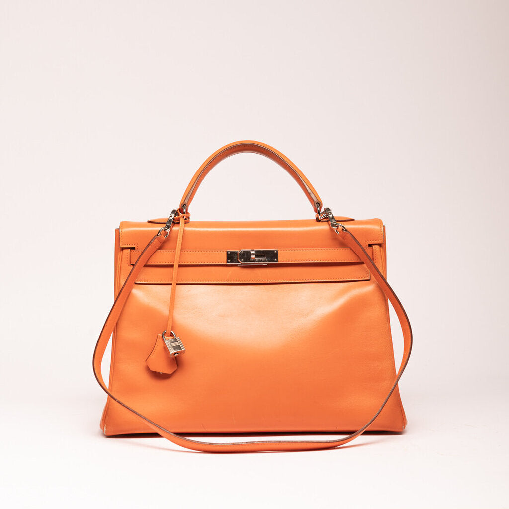 Hermes Orange Box Calf Kelly 35