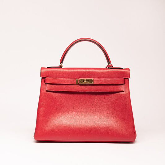 Hermes Red Gold Hardware Kelly 32 (1989)