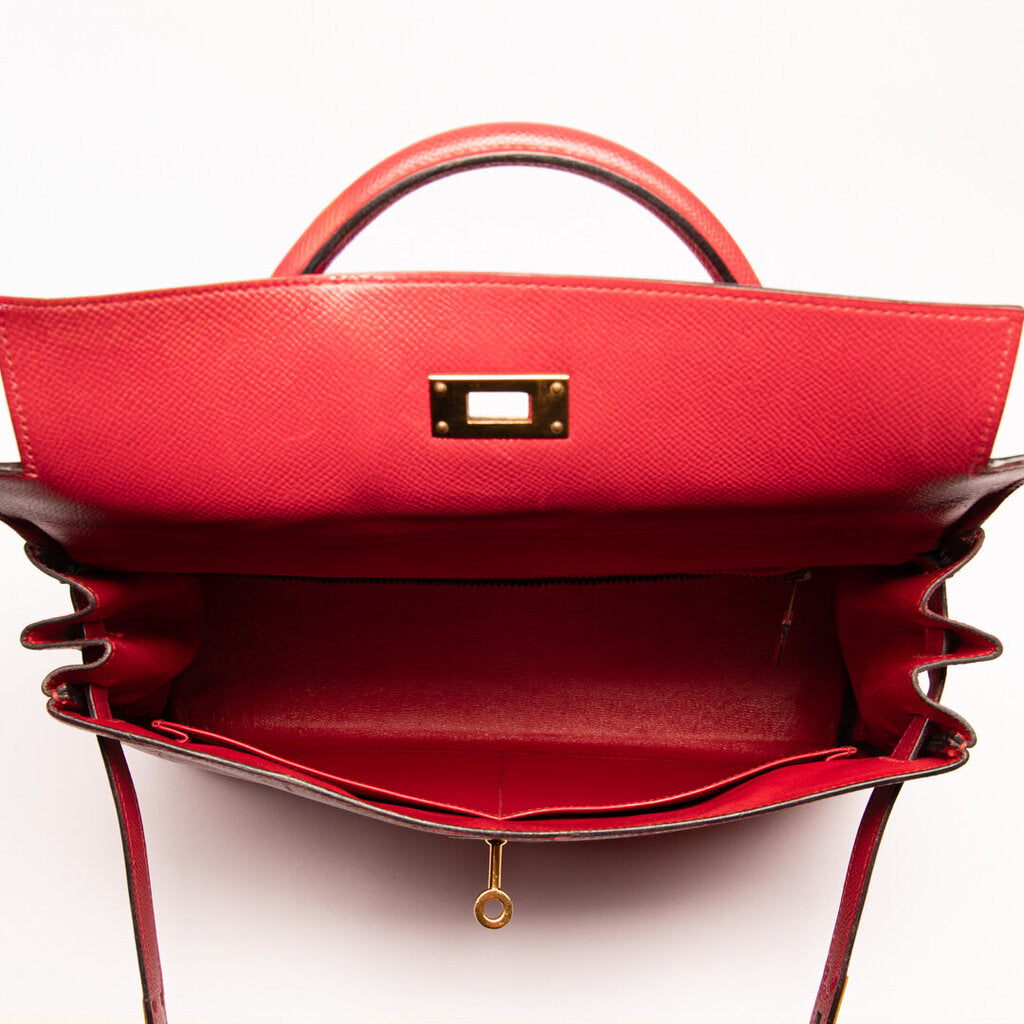 Hermes Red Gold Hardware Kelly 32 (1989)