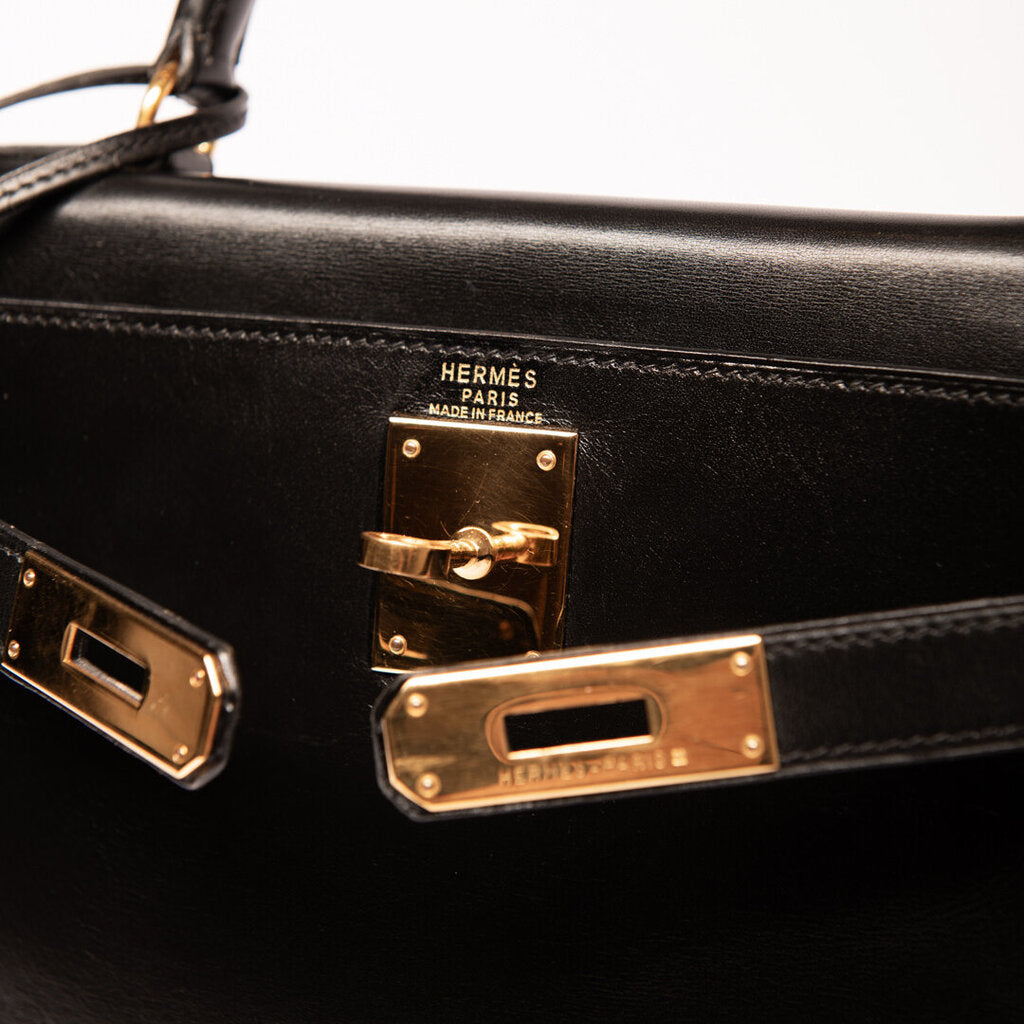 Hermes Black Box Calf Retourne Kelly 28 (1993)