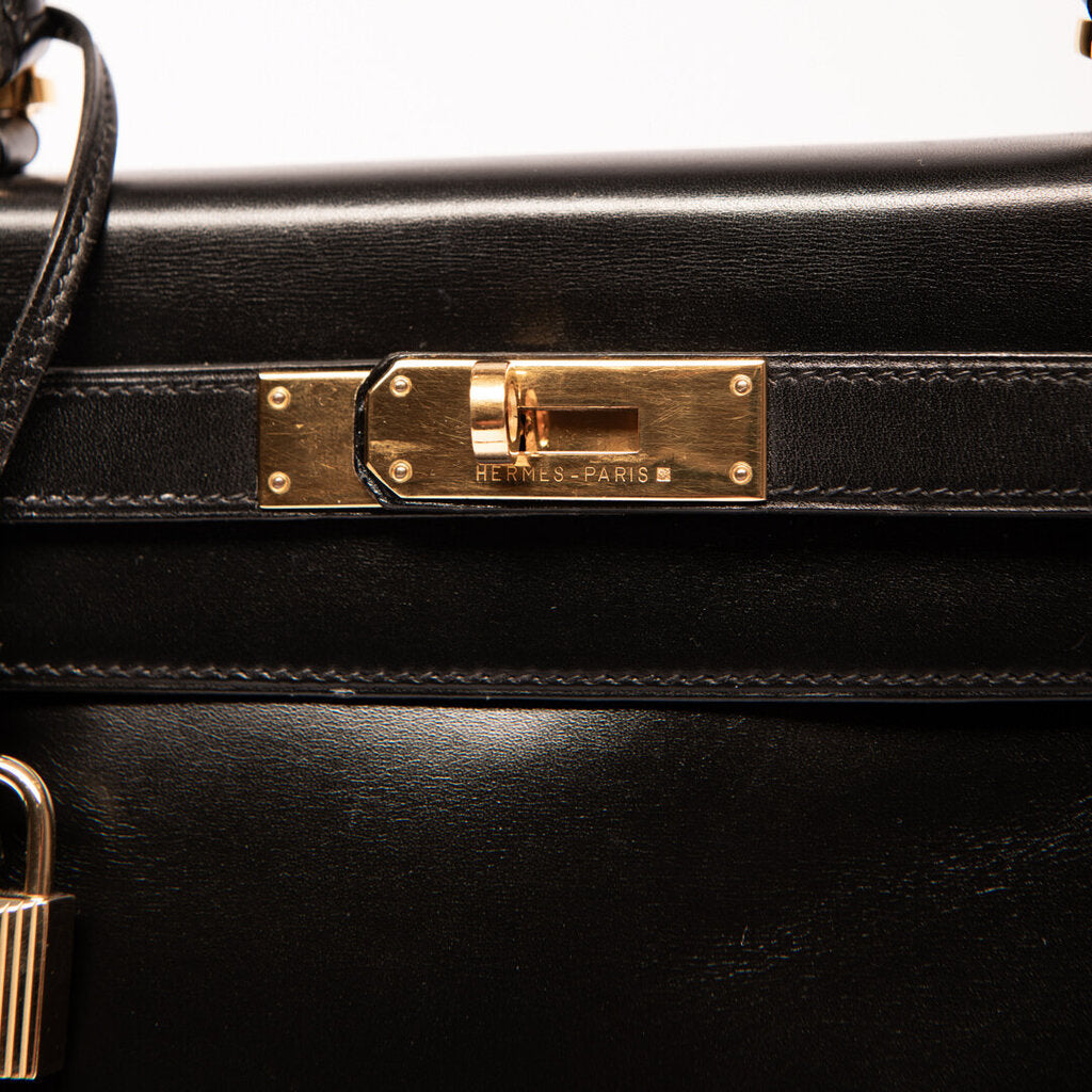 Hermes Black Box Calf Retourne Kelly 28 (1993)
