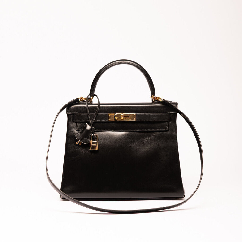 Hermes Black Box Calf Retourne Kelly 28 (1993)
