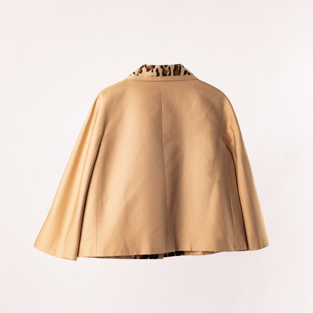 Christian Dior Beige Cotton& Silk Jacket With Leopard Lapel