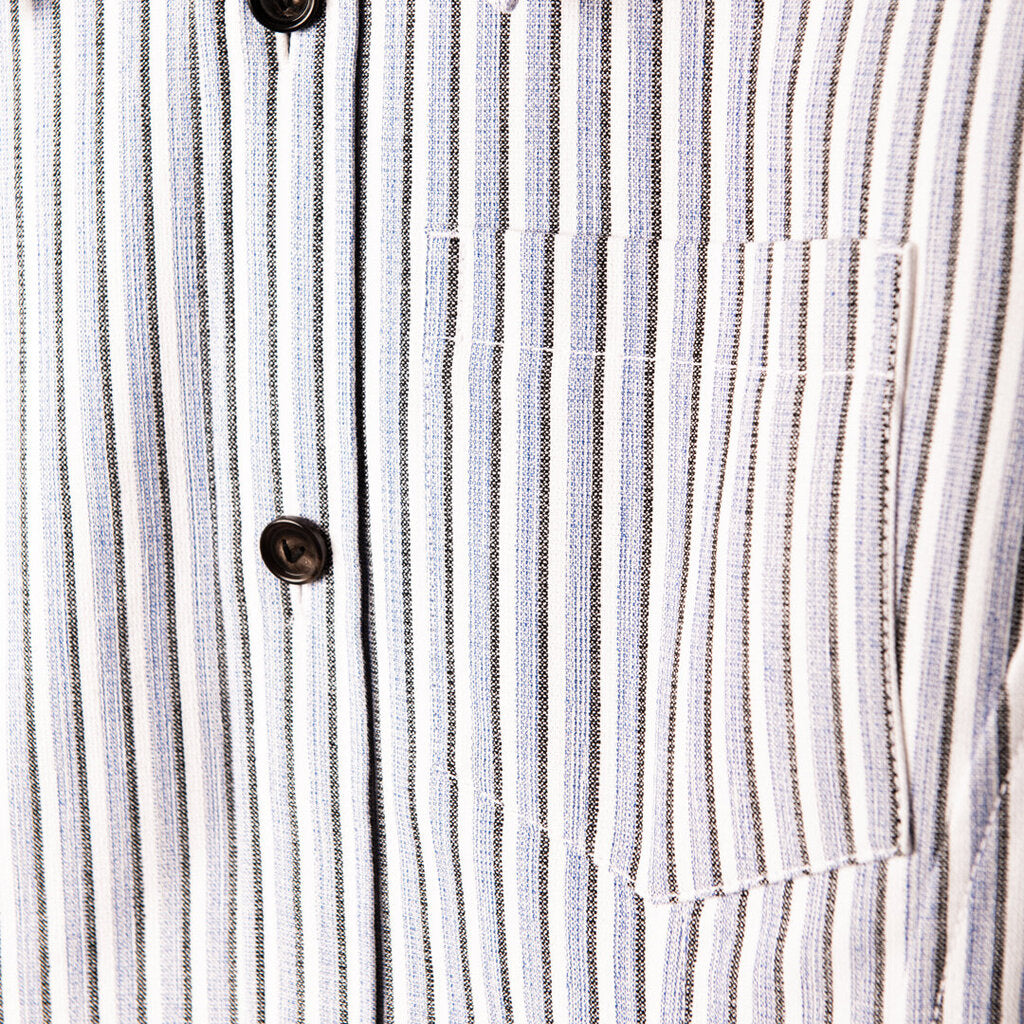 Bottega Veneta Blue & White Cotton Stripe Jacket