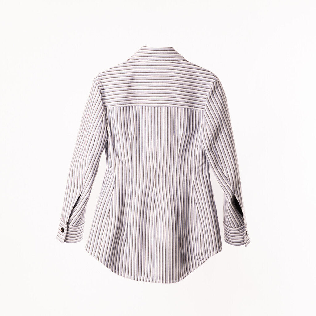 Bottega Veneta Blue & White Cotton Stripe Jacket