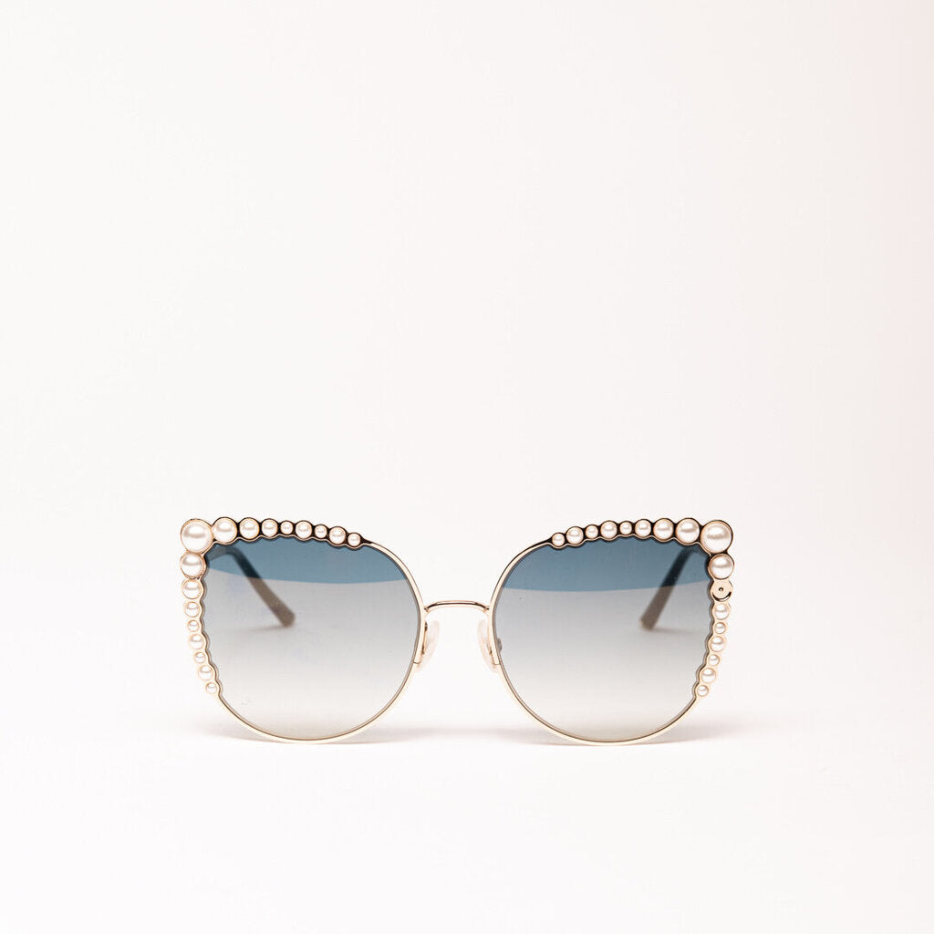 Carolina Herrera Gold Pearl Frame Sunglasses