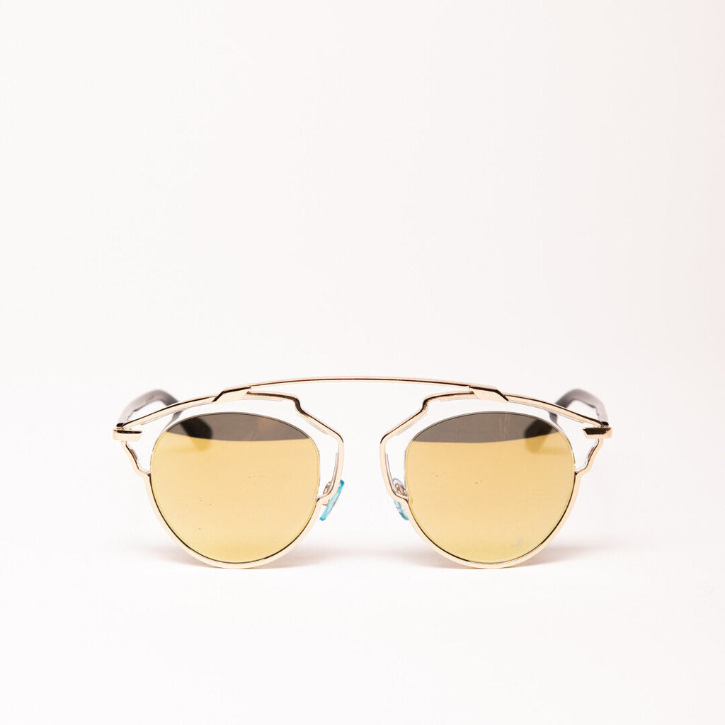 Christian Dior "So Real" Gold Metal Frame Sunglasses