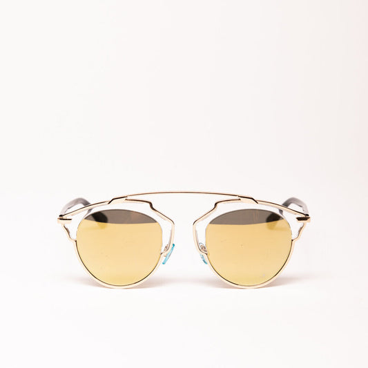 Christian Dior "So Real" Gold Metal Frame Sunglasses