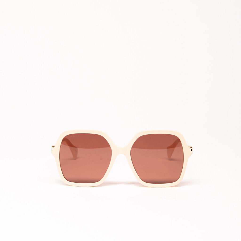 Gucci Peach Oversized Geometric Sunglasses