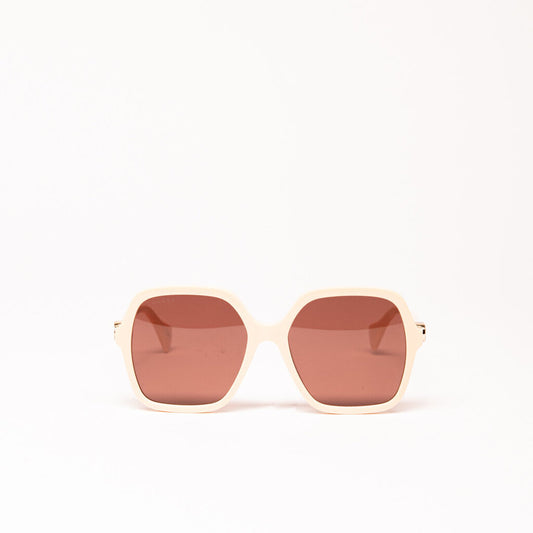 Gucci Peach Oversized Geometric Sunglasses