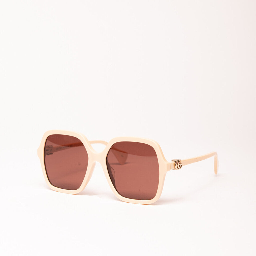 Gucci Peach Oversized Geometric Sunglasses