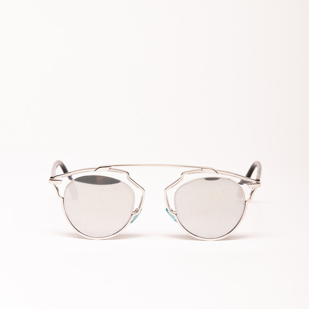 Christian Dior Silver Mirrored Lens Sunglasses