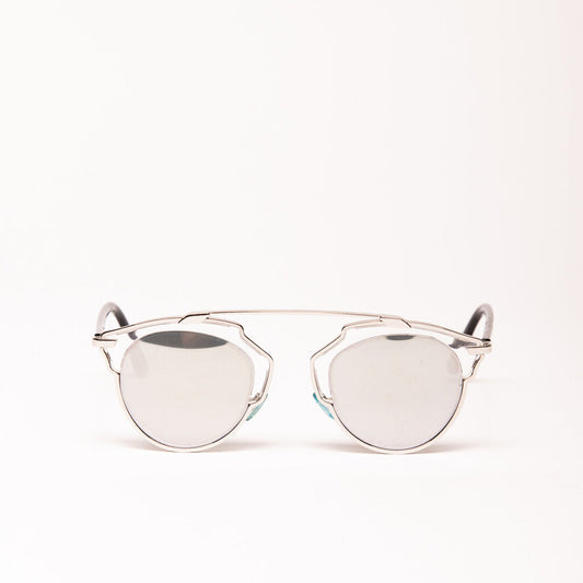 Christian Dior Silver Mirrored Lens Sunglasses