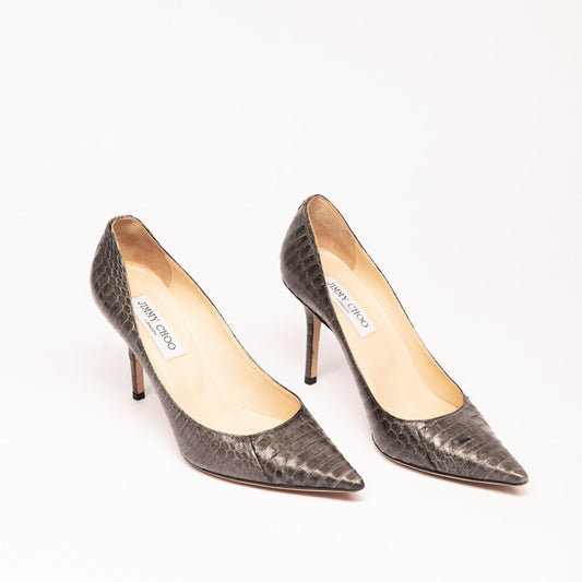 Jimmy Choo Grey Python Pumps
